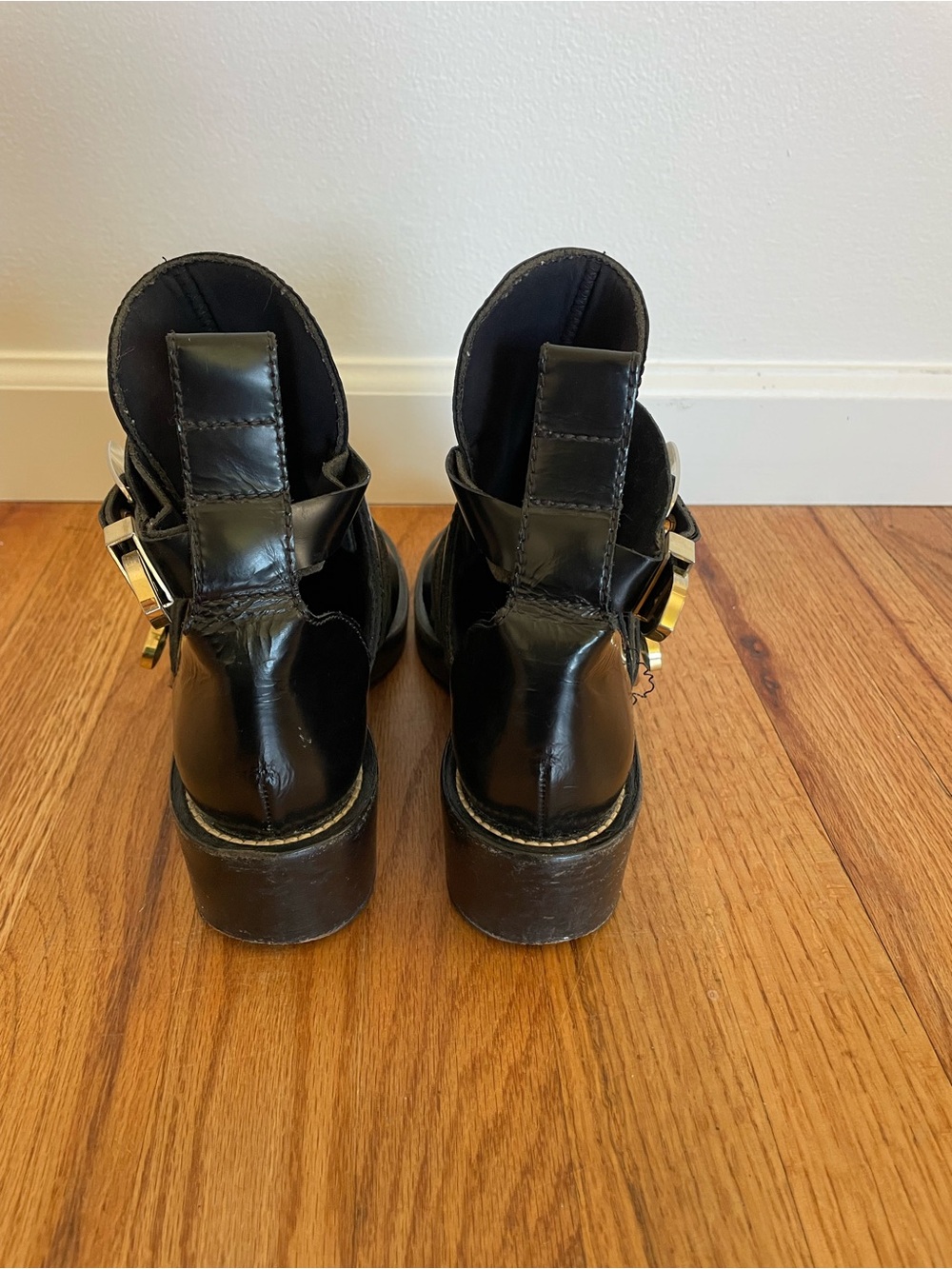 Balenciaga Leather Cutout Ankle Boots - Picture 7 of 7